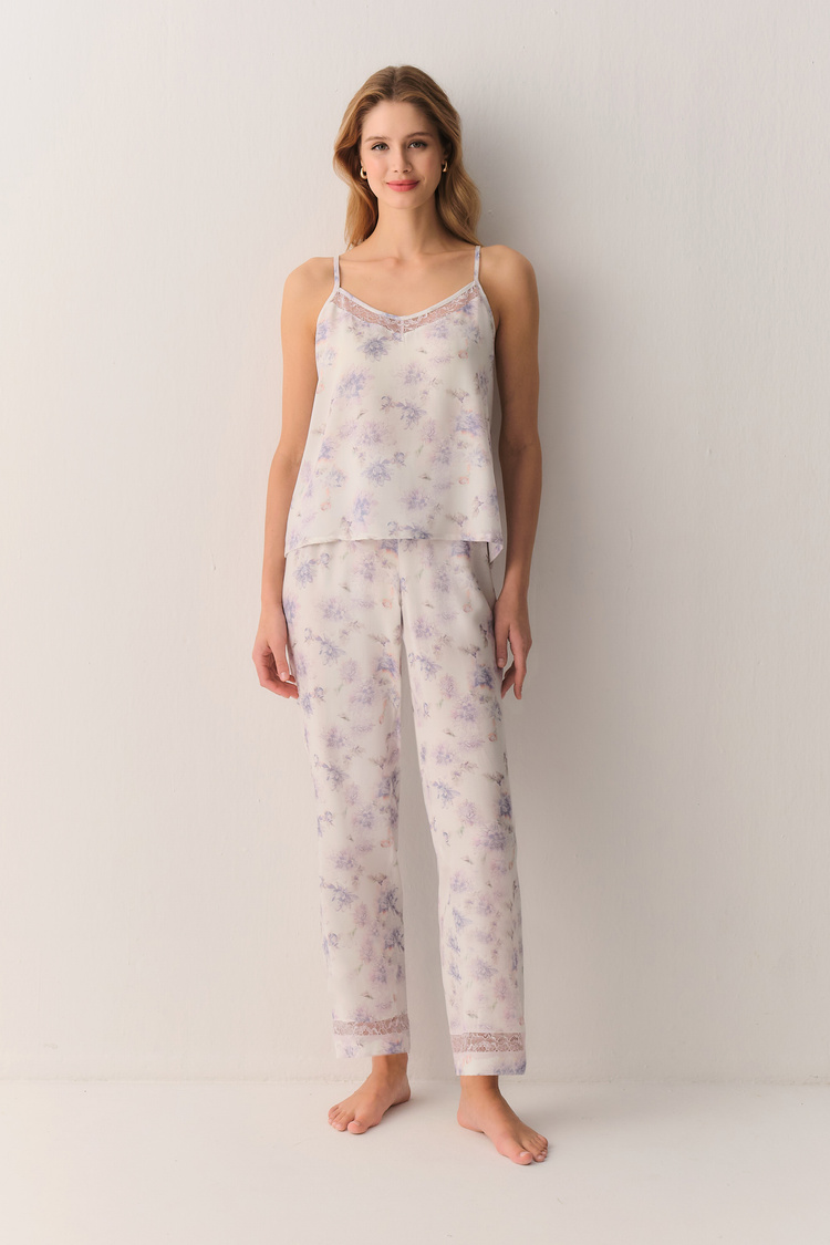 Lila Desenli Lilac Atlet Pantolon Pijama Takımı