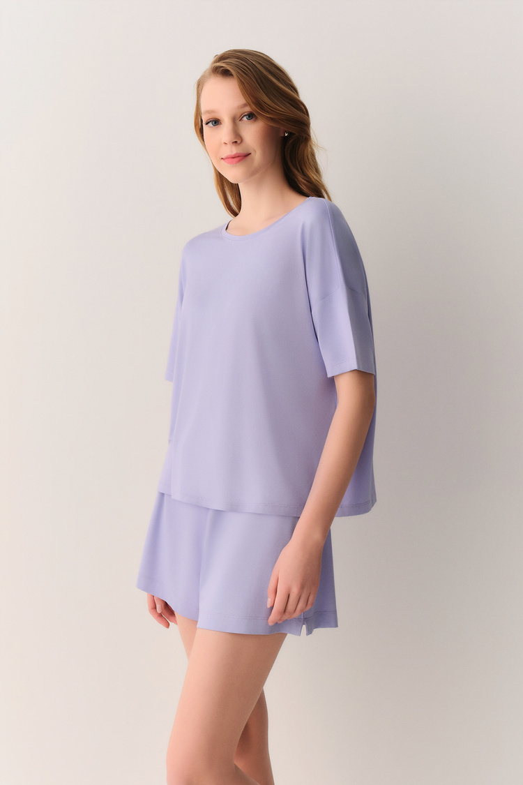 Lila Amy Şort Pijama Takımı