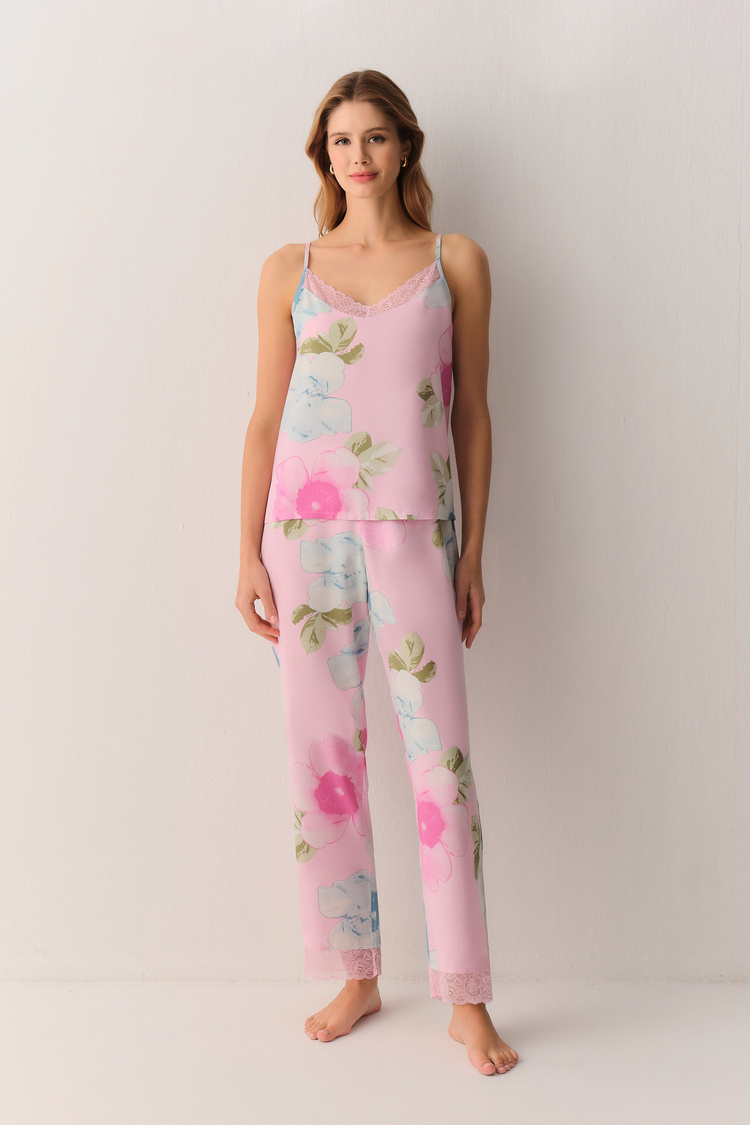Pembe Meloni Atlet Pantolon Pijama Takımı