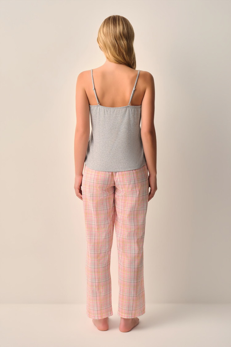 Ekose Baskılı Lily Atlet Pantolon Pijama Takımı