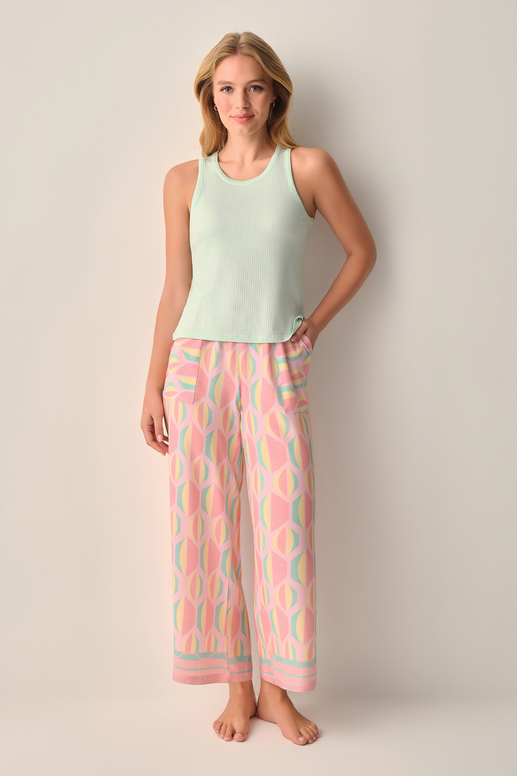 Pembe Sevara Atlet Pantolon Pijama Takımı
