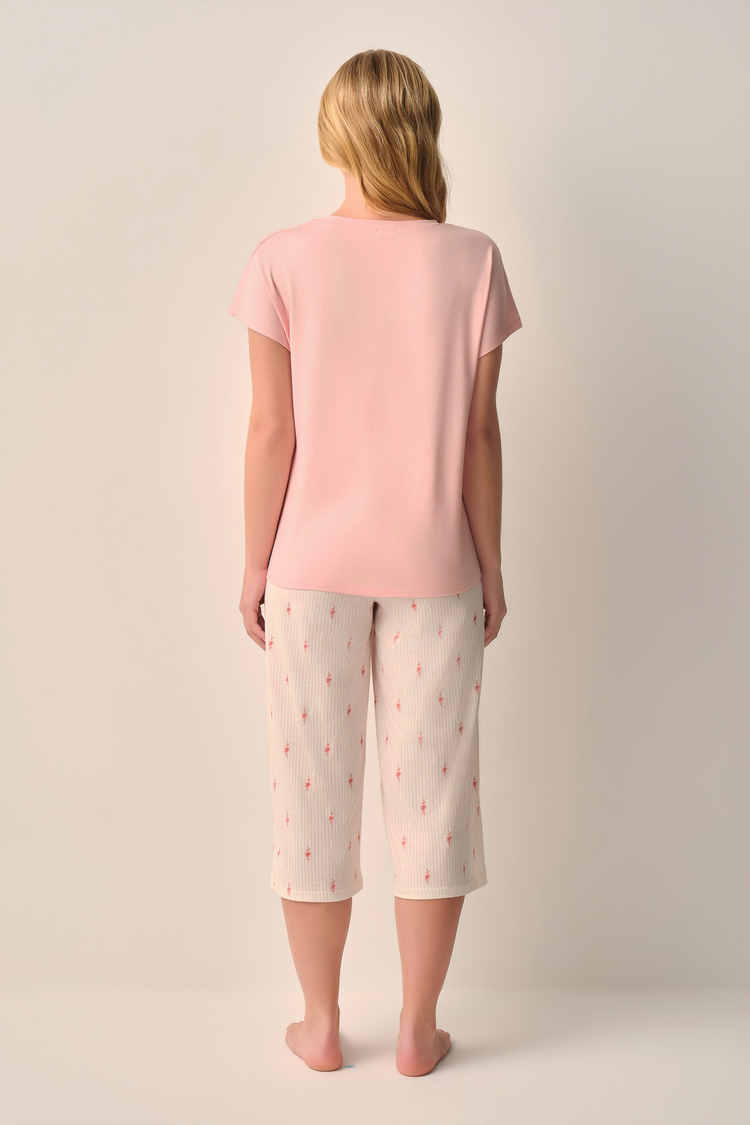 Pembe Maria Kapri Pijama Takımı