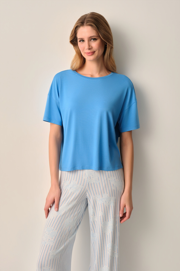 Mavili Lady Pijama Takımı