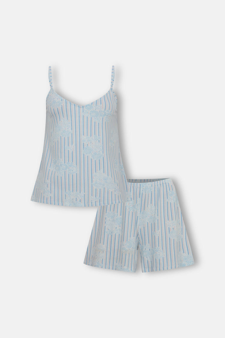 Mavili Lady Atlet Şort Pijama Takımı