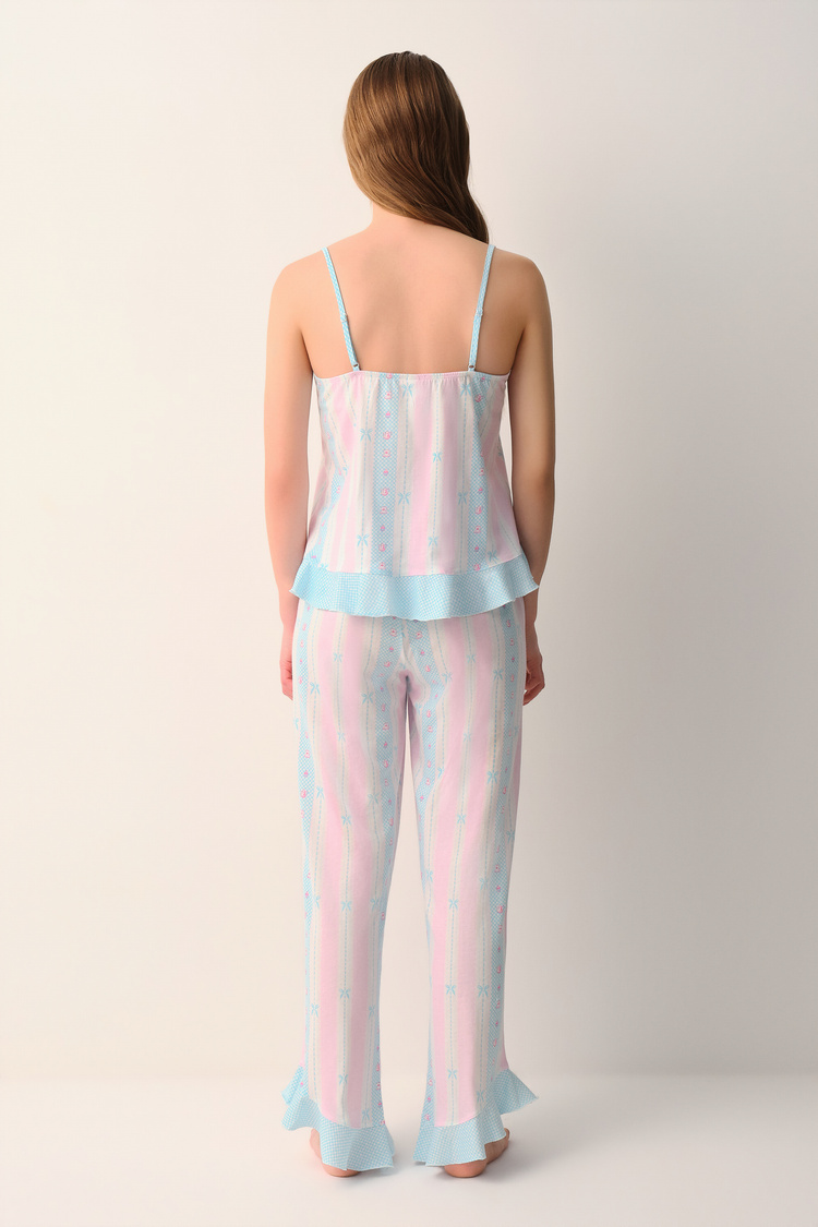 Pembe Briella Pamuklu Atlet Pantolon Pijama Takımı