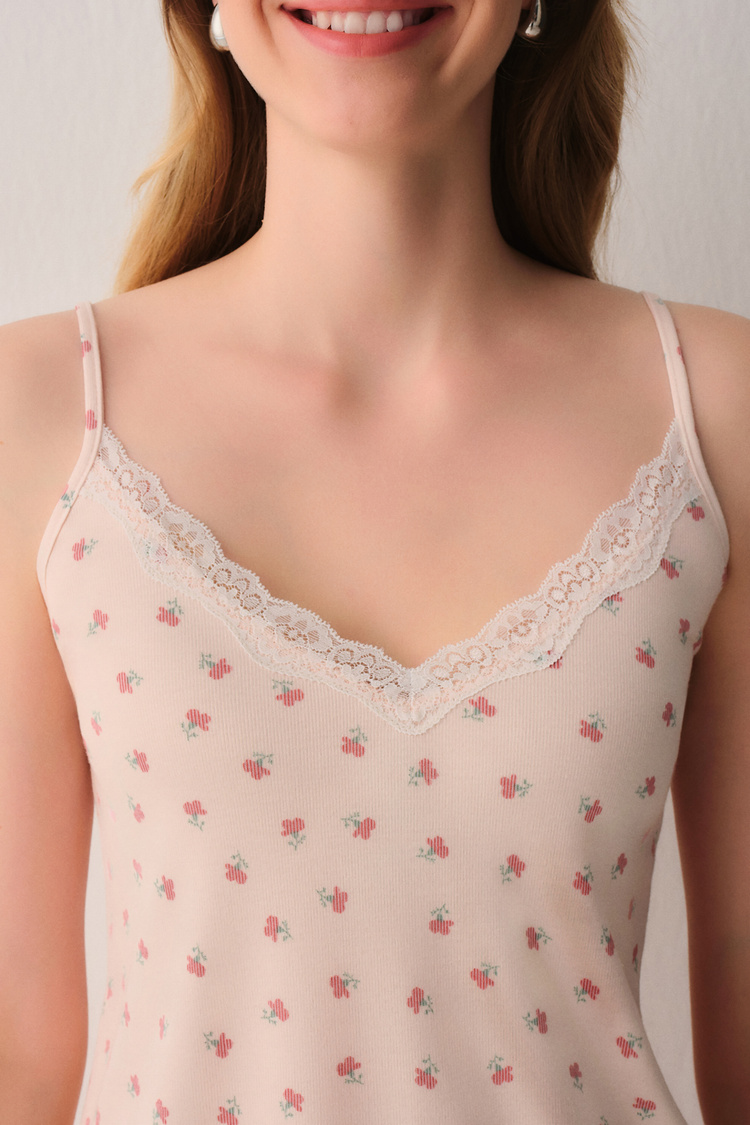 Şeftali Meri Atlet Şort Pijama Takımı
