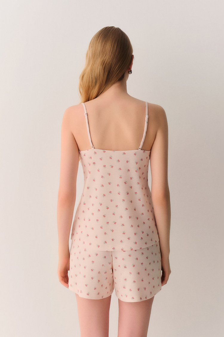 Şeftali Meri Atlet Şort Pijama Takımı