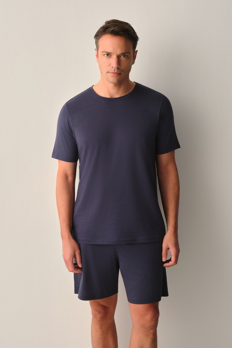 Indigo Jacob Erkek Modal Şort Pijama Takımı