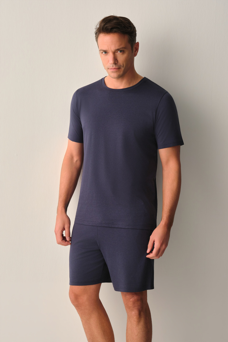 Indigo Jacob Erkek Modal Şort Pijama Takımı