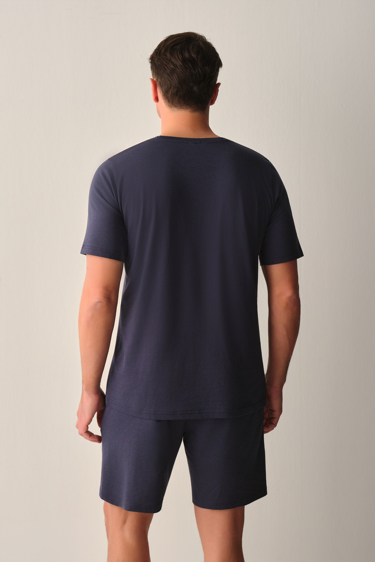 Indigo Jacob Erkek Modal Şort Pijama Takımı