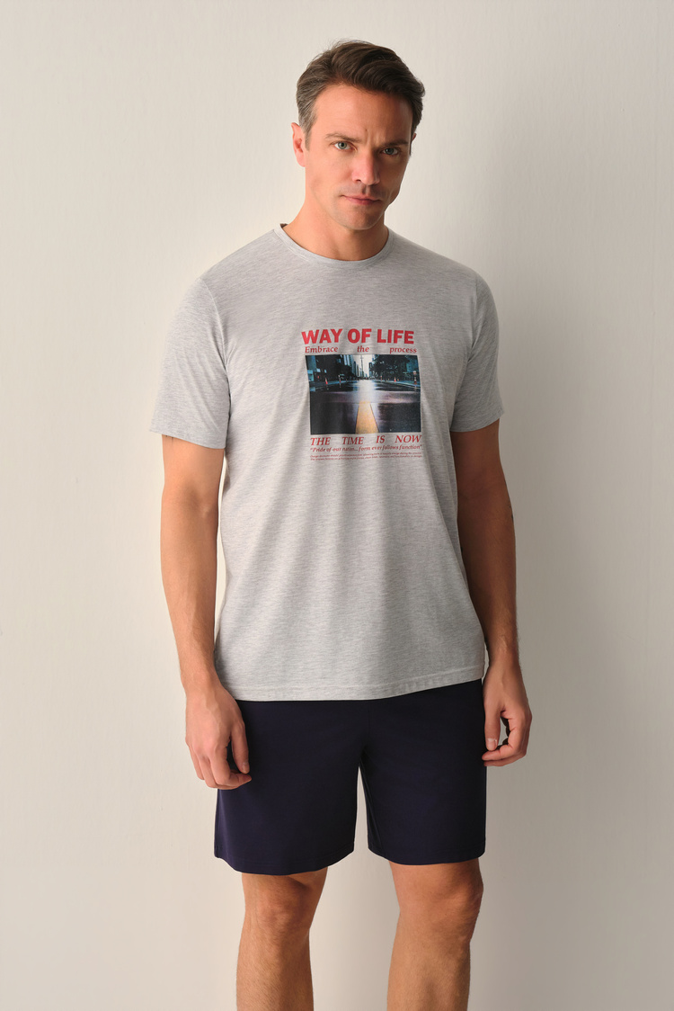 Indigo Wall Erkek Şort Pijama Takımı