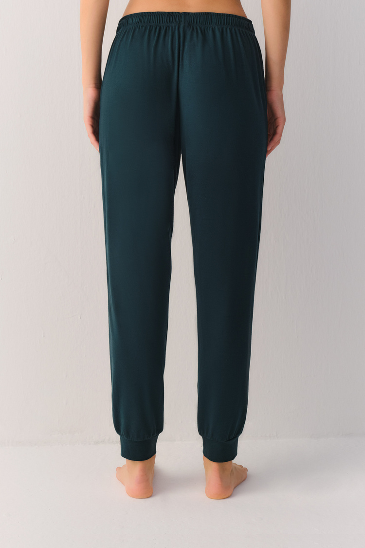 Koyu Yeşil Pillow Check Spor Pantolon