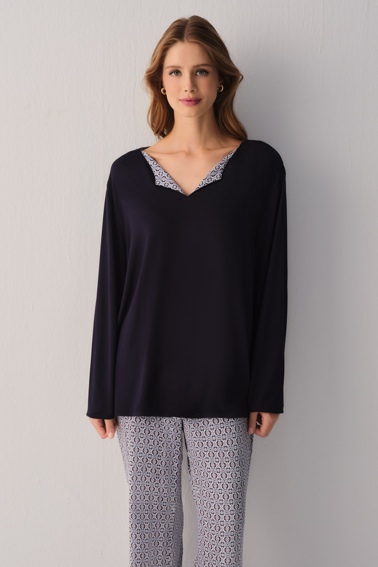 Mavili Modern Chic Pijama Üstü