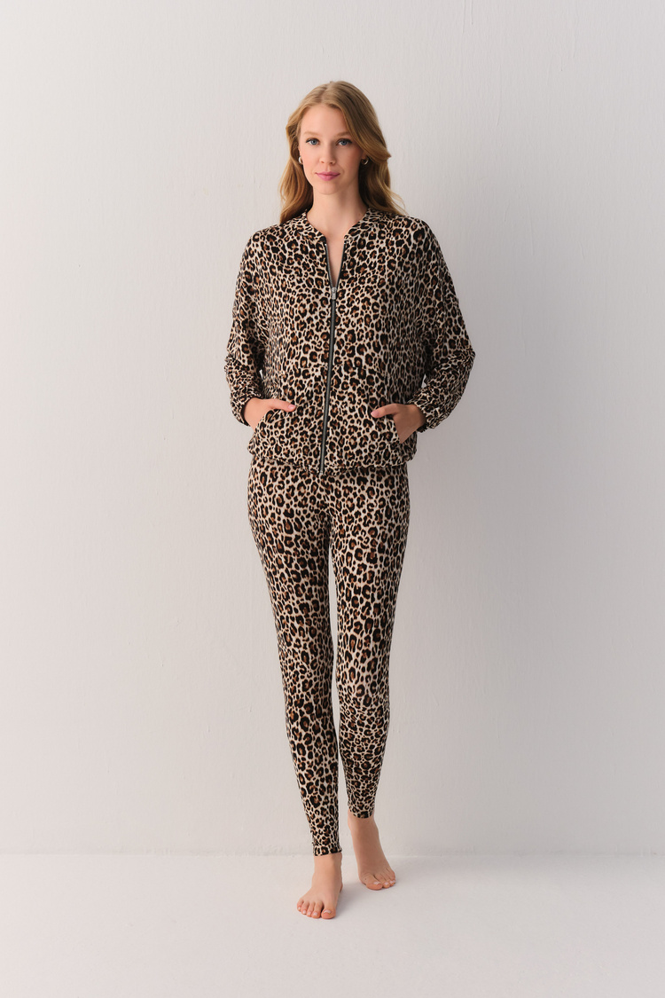 Leopar Desenli Leo Lunge Pantolon