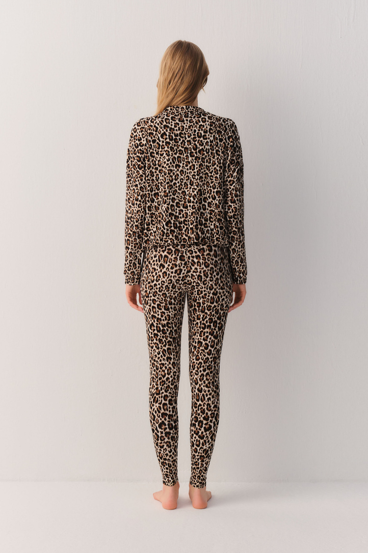 Leopar Desenli Leo Lunge Pantolon
