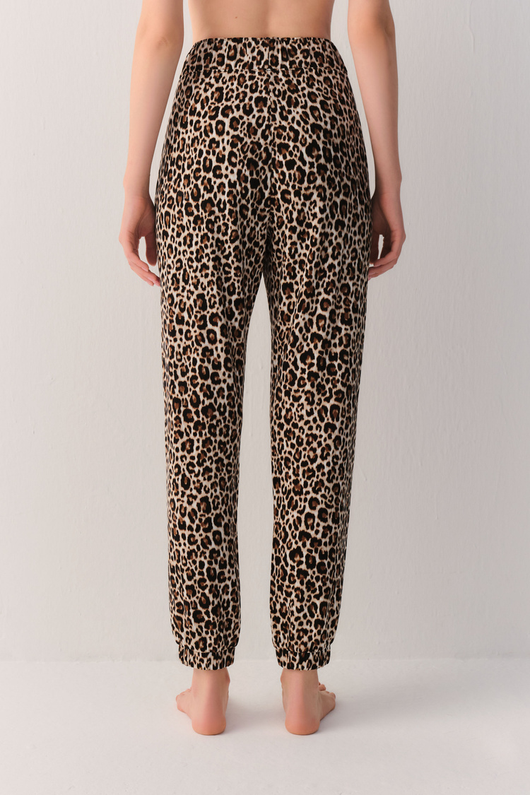 Leopar Desenli Leo Lunge Sport Pantolon