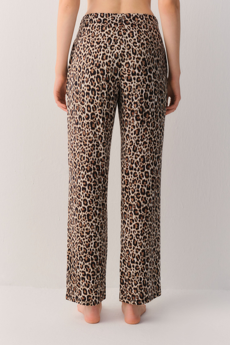 Leopar Desenli Leo Lunge Night Pantolon