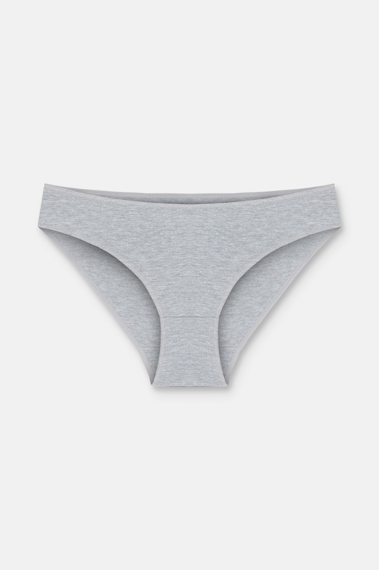 Çağla Yeşili / Gri / Vizon 3'lü Pamuklu Basic Normal Bel Slip Külot
