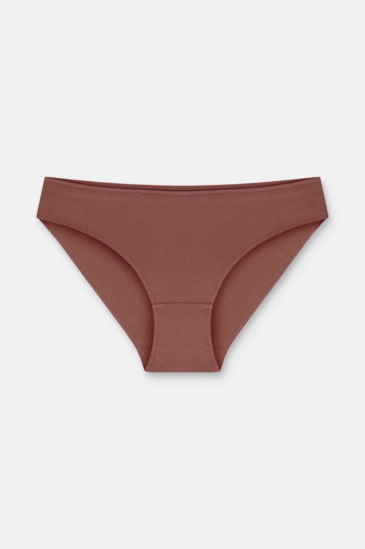 Çağla Yeşili / Gri / Vizon 3'lü Pamuklu Basic Normal Bel Slip Külot