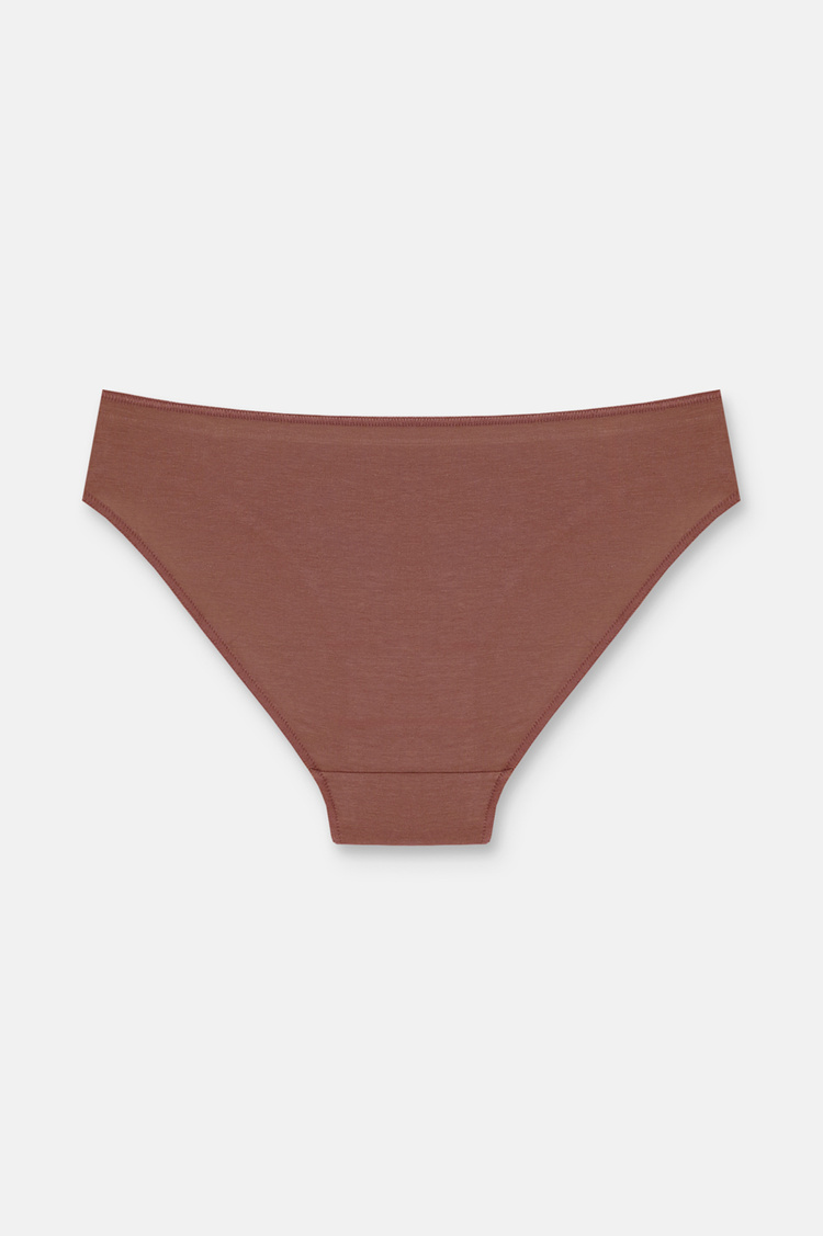 Çağla Yeşili / Gri / Vizon 3'lü Pamuklu Basic Normal Bel Slip Külot
