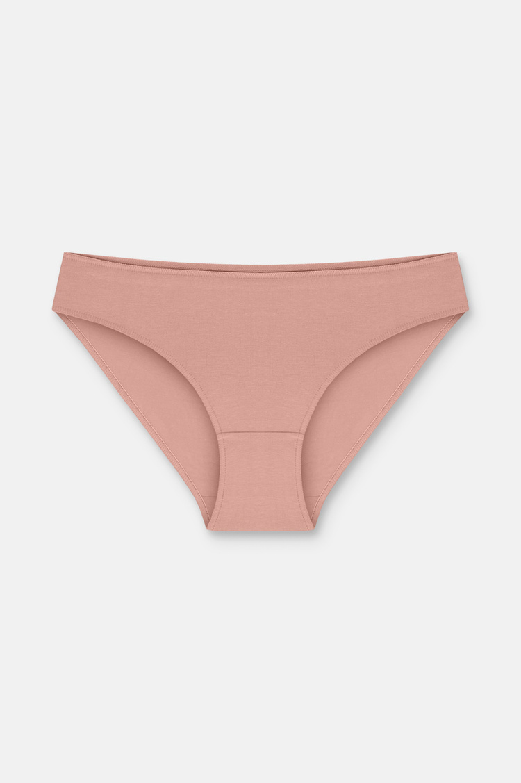 Ten / Kahverengi / Pembe 3'lü Pamuklu Basic Normal Bel Slip Külot