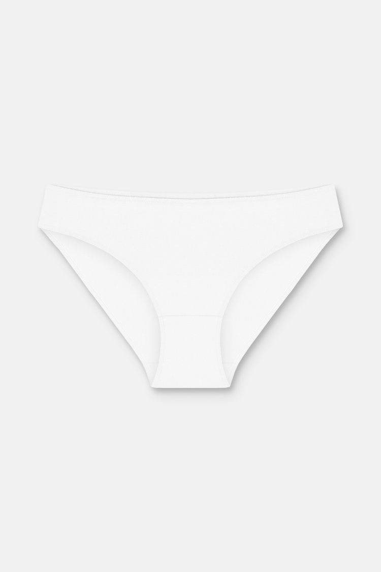 Beyaz / Beyaz / Beyaz 3'lü Pamuklu Basic Normal Bel Slip Külot