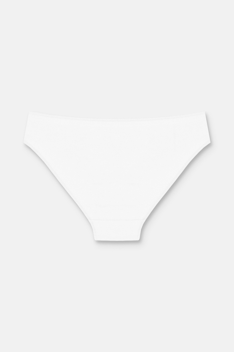 Beyaz / Beyaz / Beyaz 3'lü Pamuklu Basic Normal Bel Slip Külot