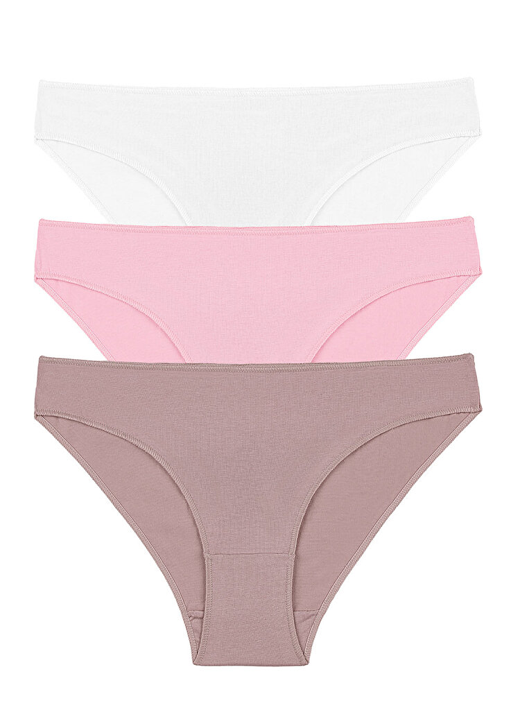 Ekru / Vizon / Pembe 3'lü Paket Slip Külot 