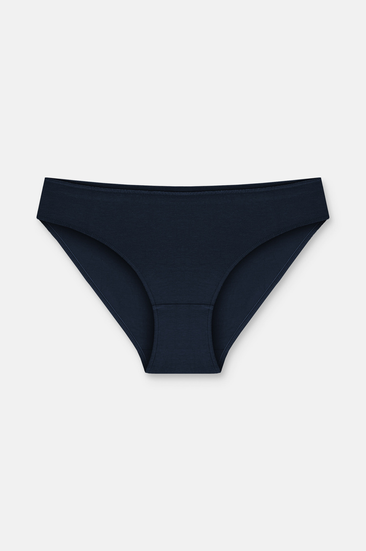 Lila / Lacivert / Mavi 3'lü Pamuklu Basic Normal Bel Slip Külot