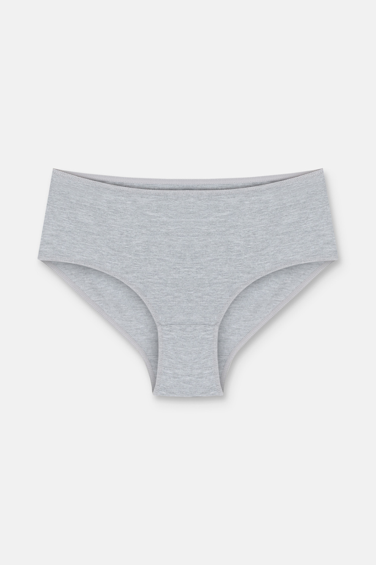 Çağla Yeşili / Gri / Vizon 3'lü Pamuklu Basic Yüksek Bel Slip Külot