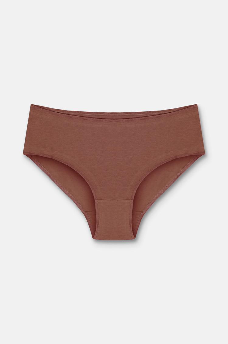 Çağla Yeşili / Gri / Vizon 3'lü Pamuklu Basic Yüksek Bel Slip Külot