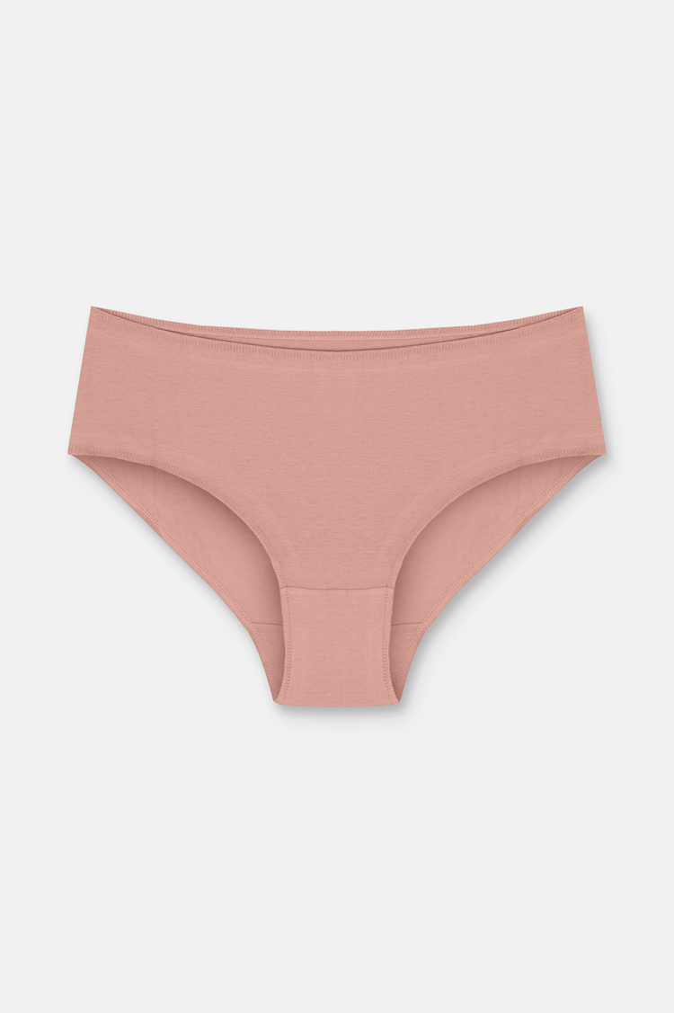 Ten / Kahverengi / Pembe 3'lü Pamuklu Basic Yüksek Bel Slip Külot