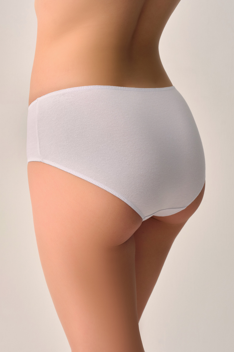 Black / White / Skin 3 P Basic Cotton High Waist Slip