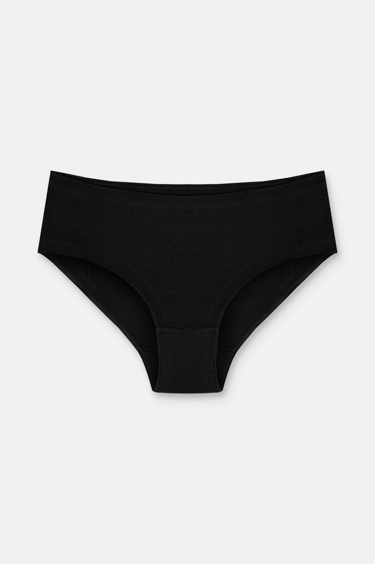 Black / White / Skin 3 P Basic Cotton High Waist Slip