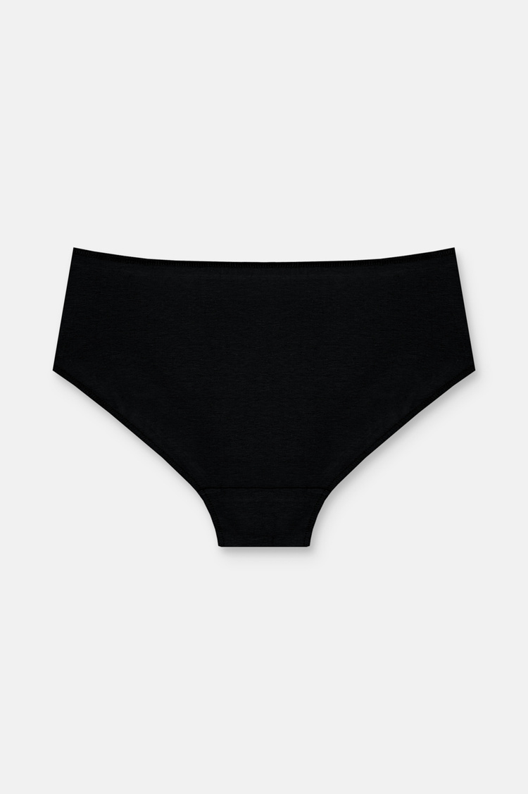 Siyah / Siyah / Siyah 3'lü Pamuklu Basic Yüksek Bel Slip Külot