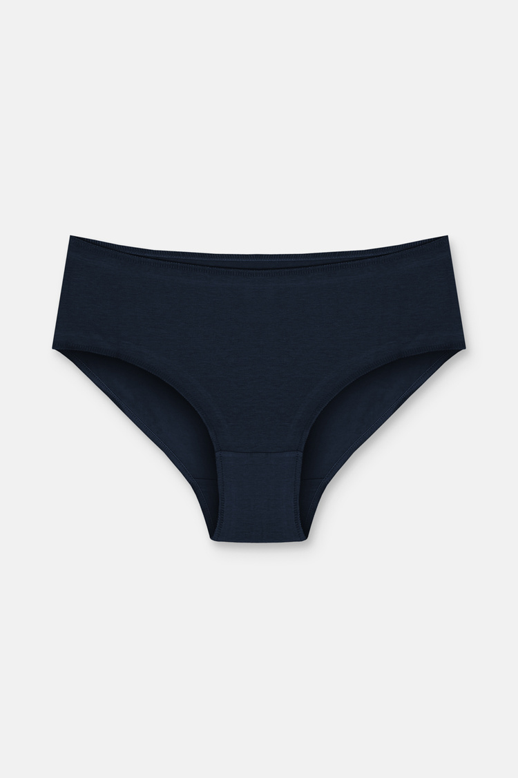 Lila / Lacivert / Mavi 3'lü Pamuklu Basic Yüksek Bel Slip Külot