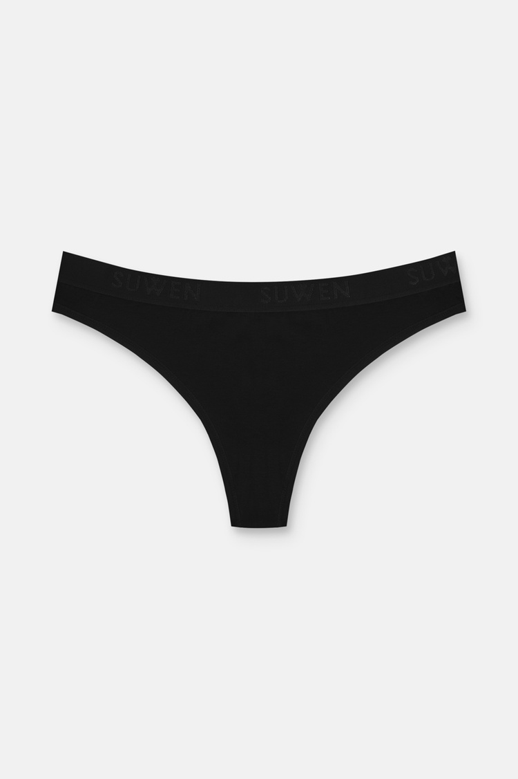Siyah / Gri / Beyaz 3'lü Pamuklu Lastikli Normal Bel String Külot