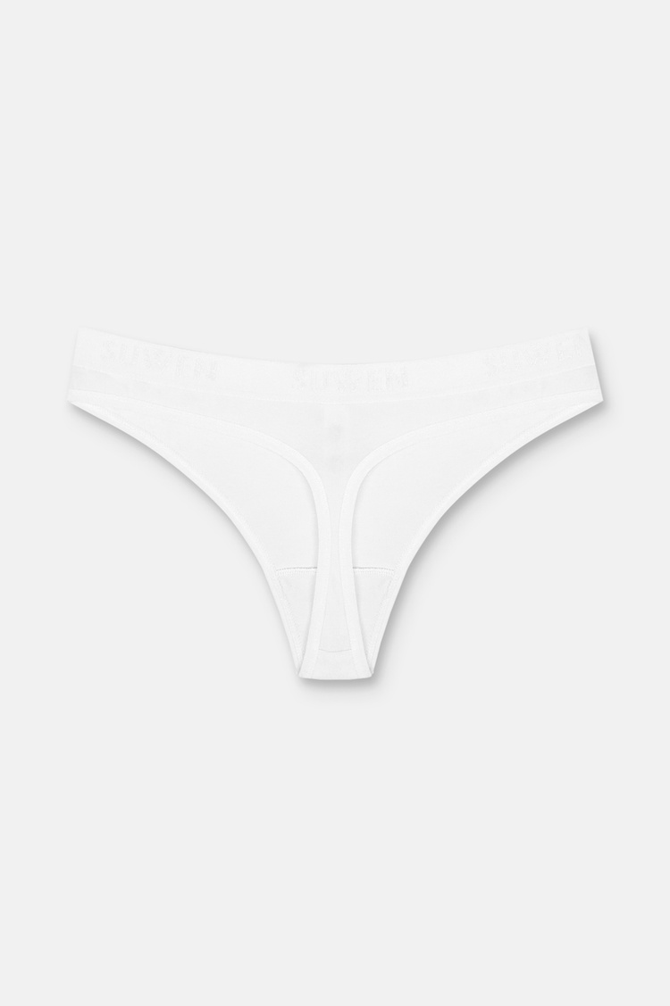 Siyah / Gri / Beyaz 3'lü Pamuklu Lastikli Normal Bel String Külot