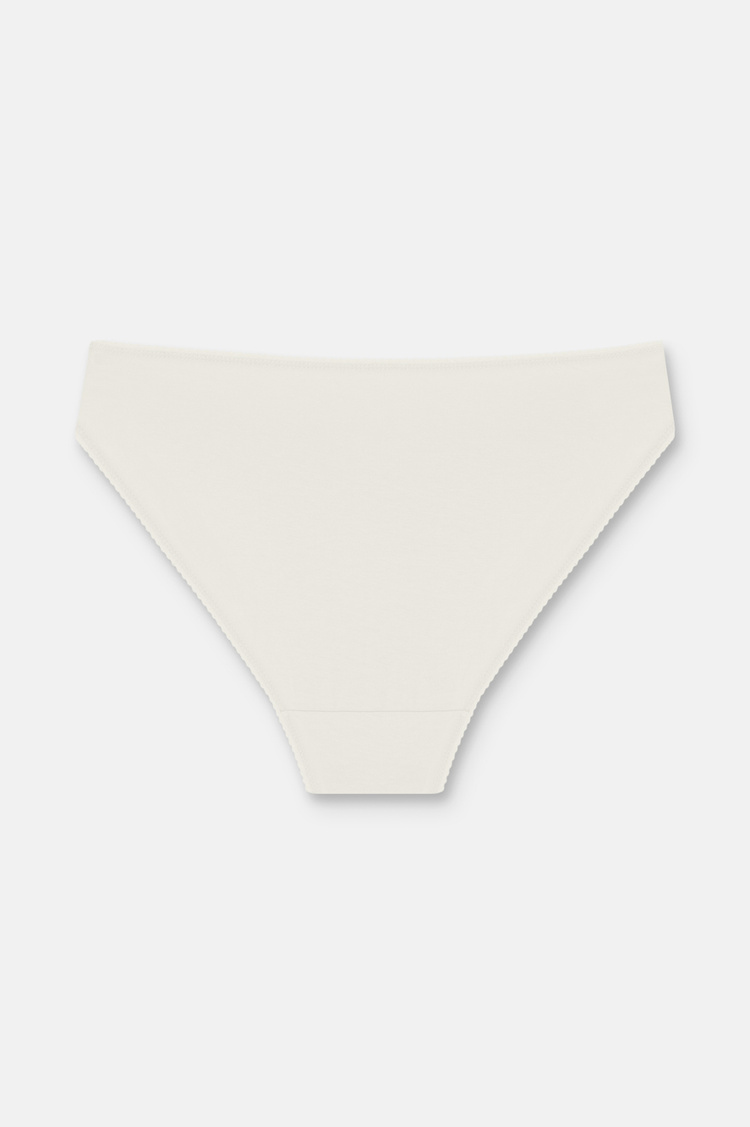 Siyah / Siyah / Ekru 3'lü Pamuklu Dantelli Normal Bel Slip Külot