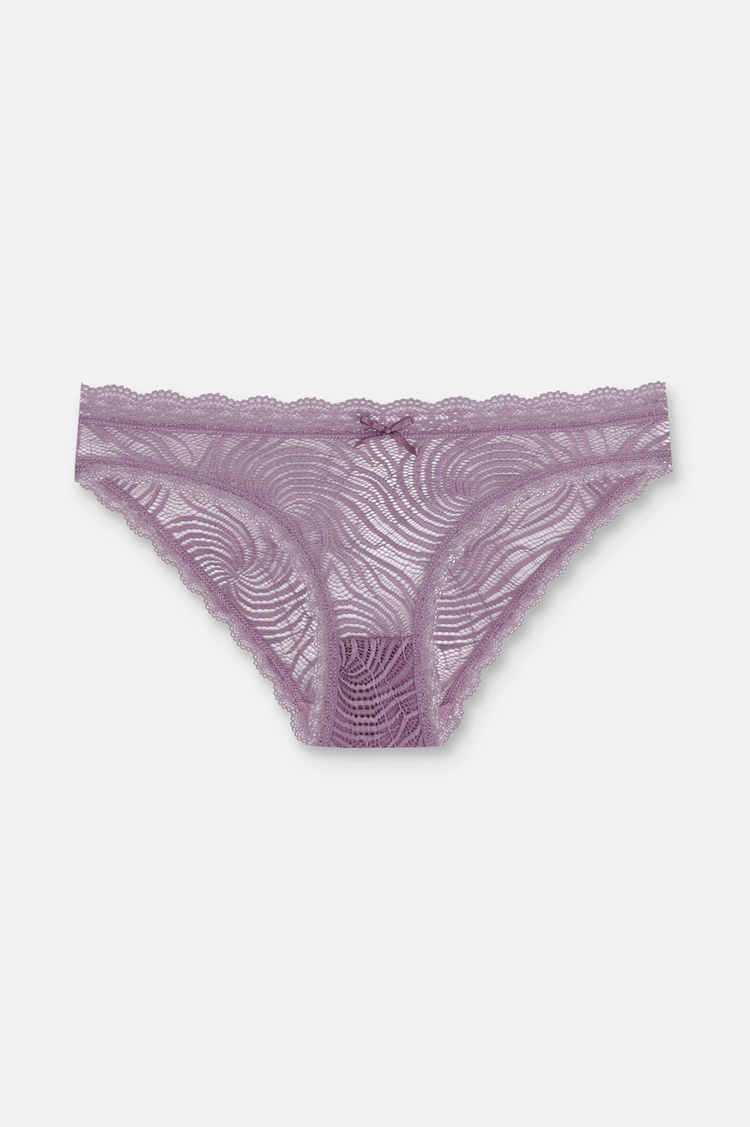 Yeşil / Bordo / Pembe 3'lü Dantelli Normal Bel Slip Külot