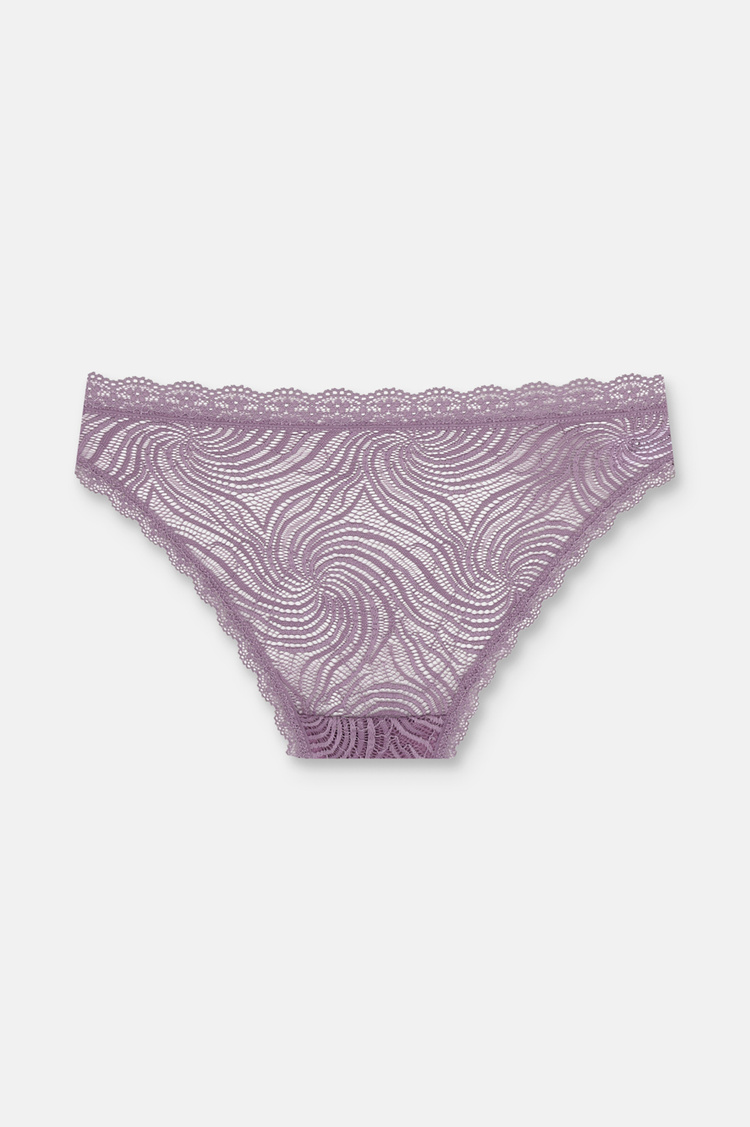 Yeşil / Bordo / Pembe 3'lü Dantelli Normal Bel Slip Külot