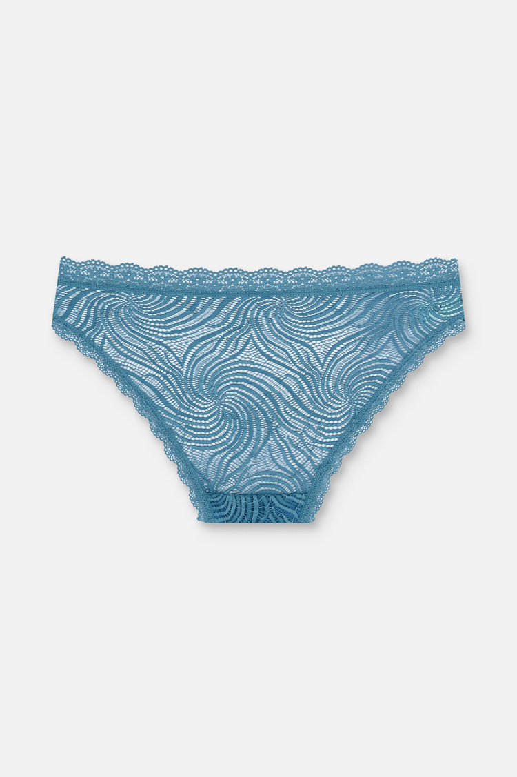 Yeşil / Bordo / Pembe 3'lü Dantelli Normal Bel Slip Külot