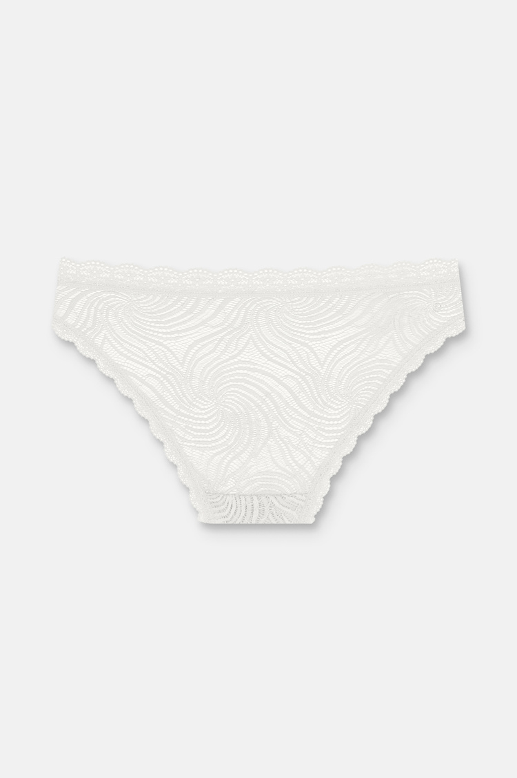 Ekru / Siyah / Vizon 3'lü Dantelli Normal Bel Slip Külot
