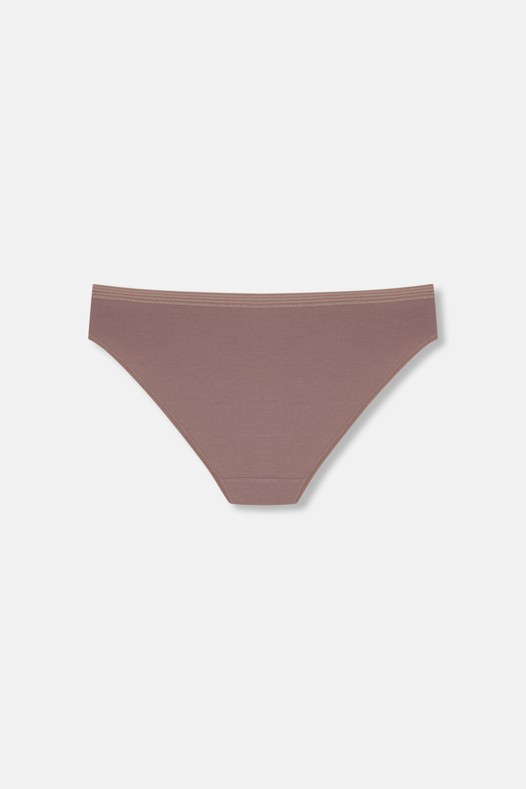 Ecru / Cappucino / Pink 3 P Cotton Trimlace Slip