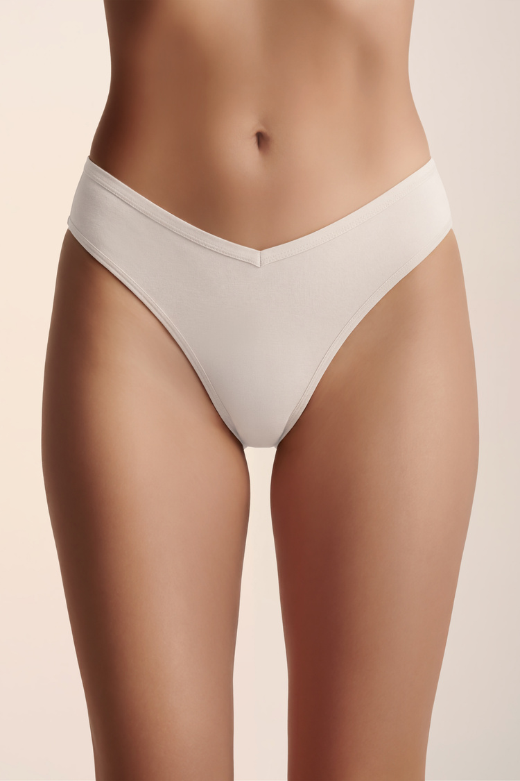 Antrasit / Bej / Vizon 3'lü Pamuklu Brazilian Slip Külot