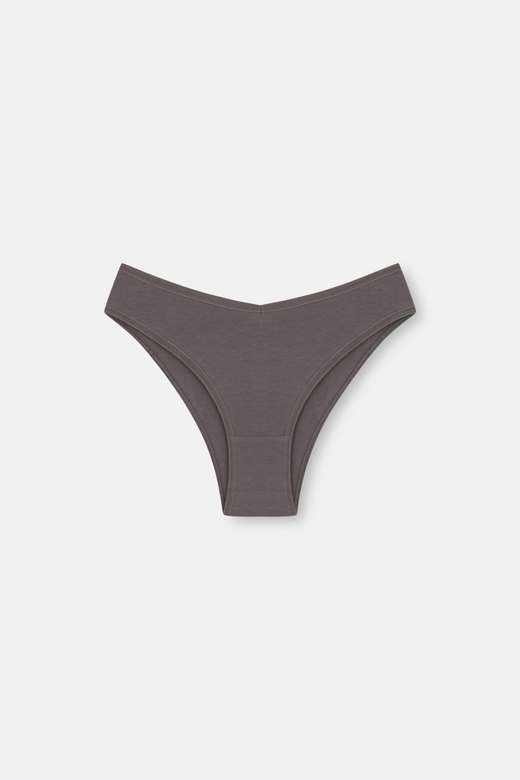 Antrasit / Bej / Vizon 3'lü Pamuklu Brazilian Slip Külot
