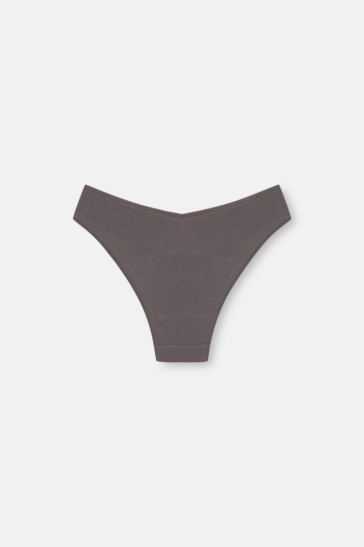 Antrasit / Bej / Vizon 3'lü Pamuklu Brazilian Slip Külot