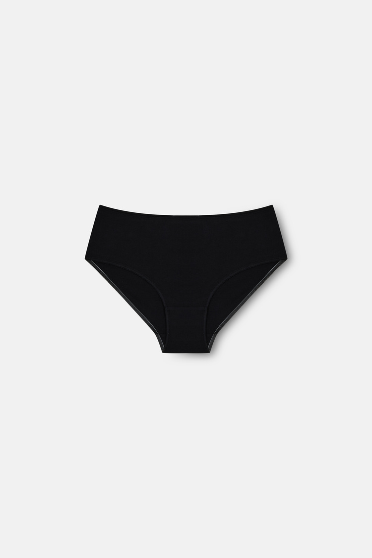 Siyah 5'li Pamuklu Basic Yüksek Bel Slip Külot
