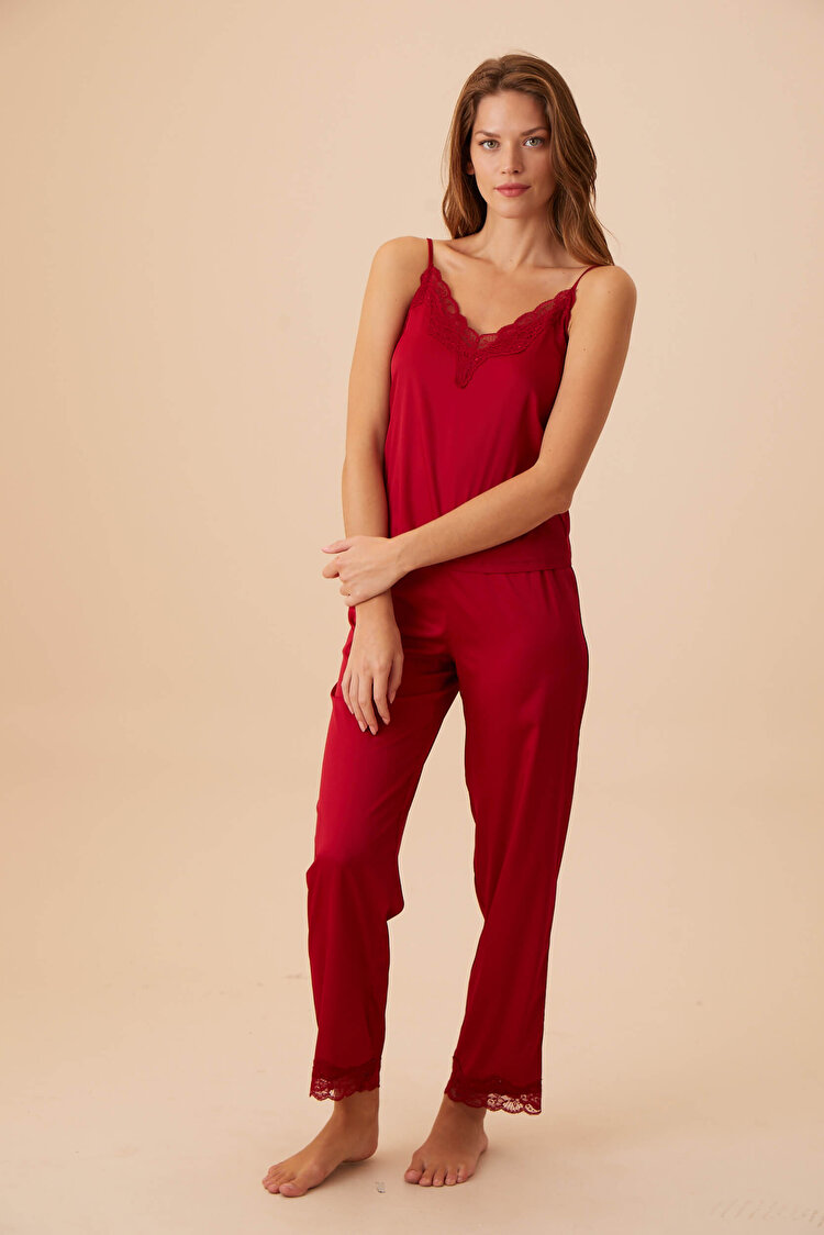 Bordo Pansy Pantolon