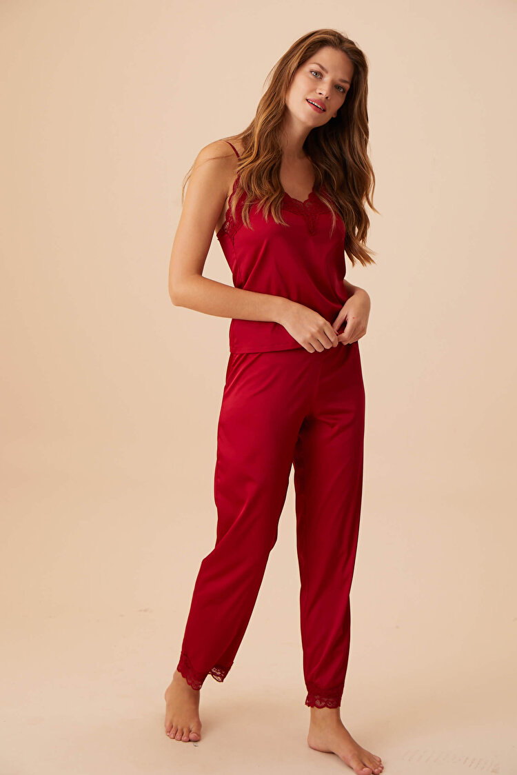 Bordo Pansy Pantolon